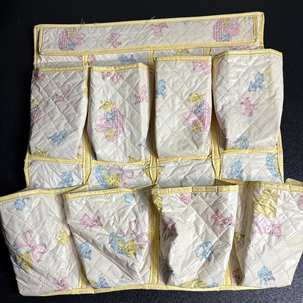 Vintage Baby Nursery Shoe/Closet Organizer with puppies & kittens